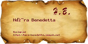 Héra Benedetta névjegykártya